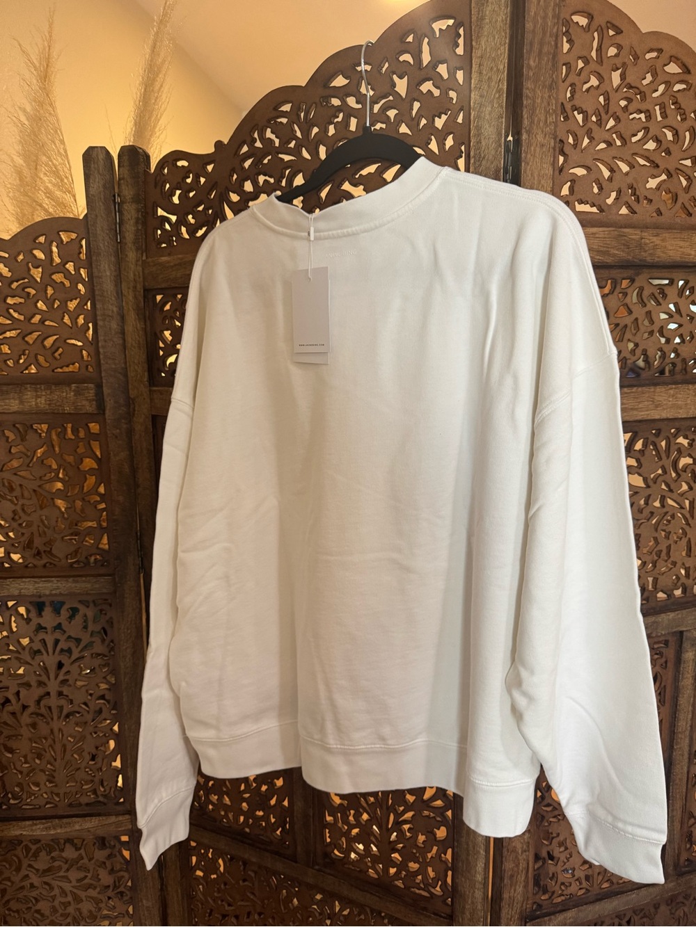 Anine Bing Miles Letterman Sweatshirt in off white NEW NWT - Picture 4 of 4